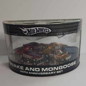 Hot Wheels Snake & Mongoose Dragsters 35th Anniversary Box Set red yellow